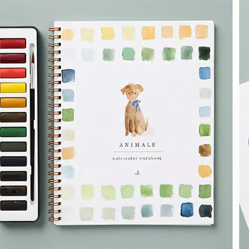 Art Book | Watercolor Workbook for Beginners | Step by Step Painting Book | AquaBliss