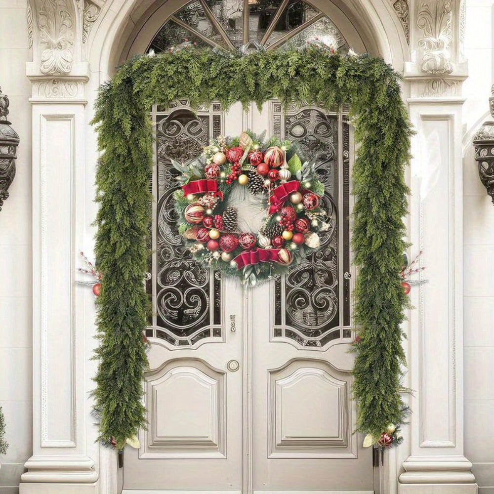 Art Deco Christmas Garland - Flexible Artificial Greenery Ribbon