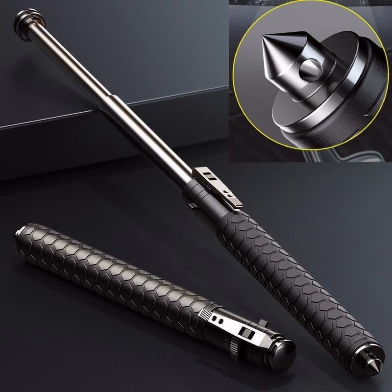 Automatically extendable steel striking stick