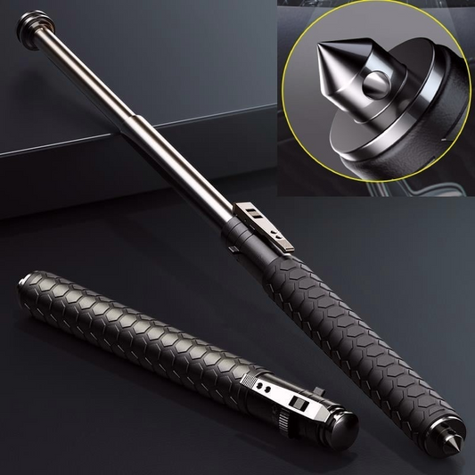 Automatically extendable steel striking stick