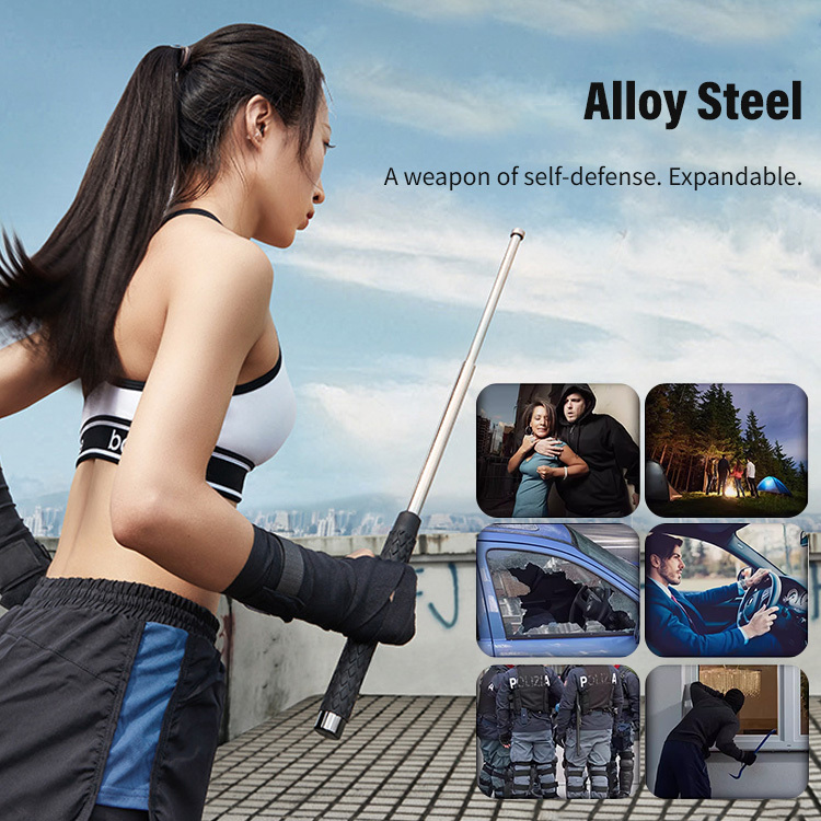 Automatically extendable steel striking stick