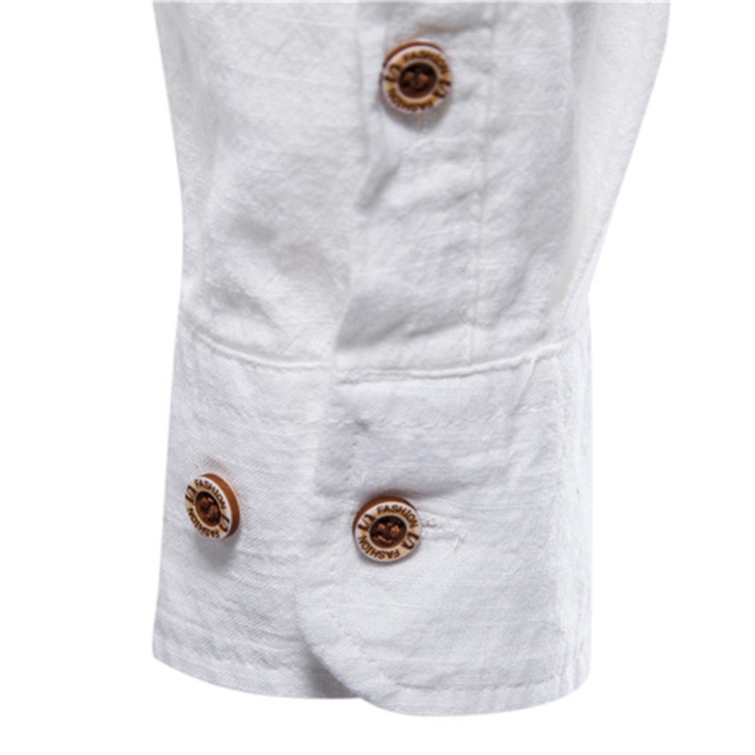 Autumn Men's Shirt with Long Sleeve and Classic Design