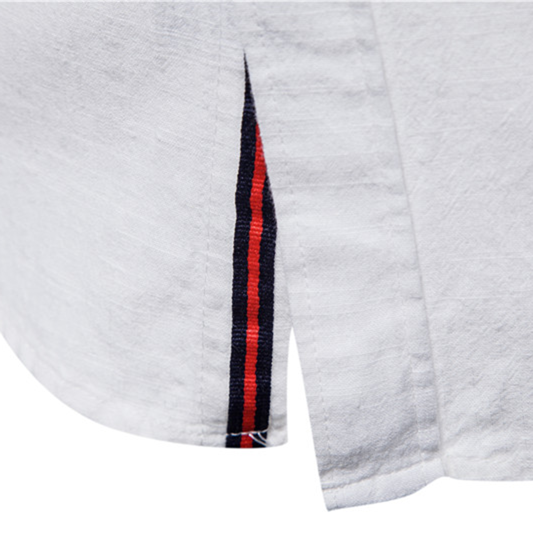 Autumn Men's Shirt with Long Sleeve and Classic Design