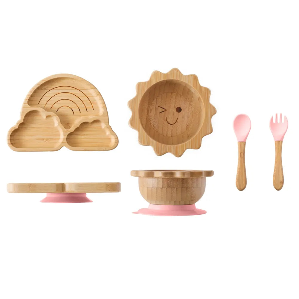 Baby Bamboo Suction Dinnerware Set – Safe & Stylish Toddler Bowls & Plates