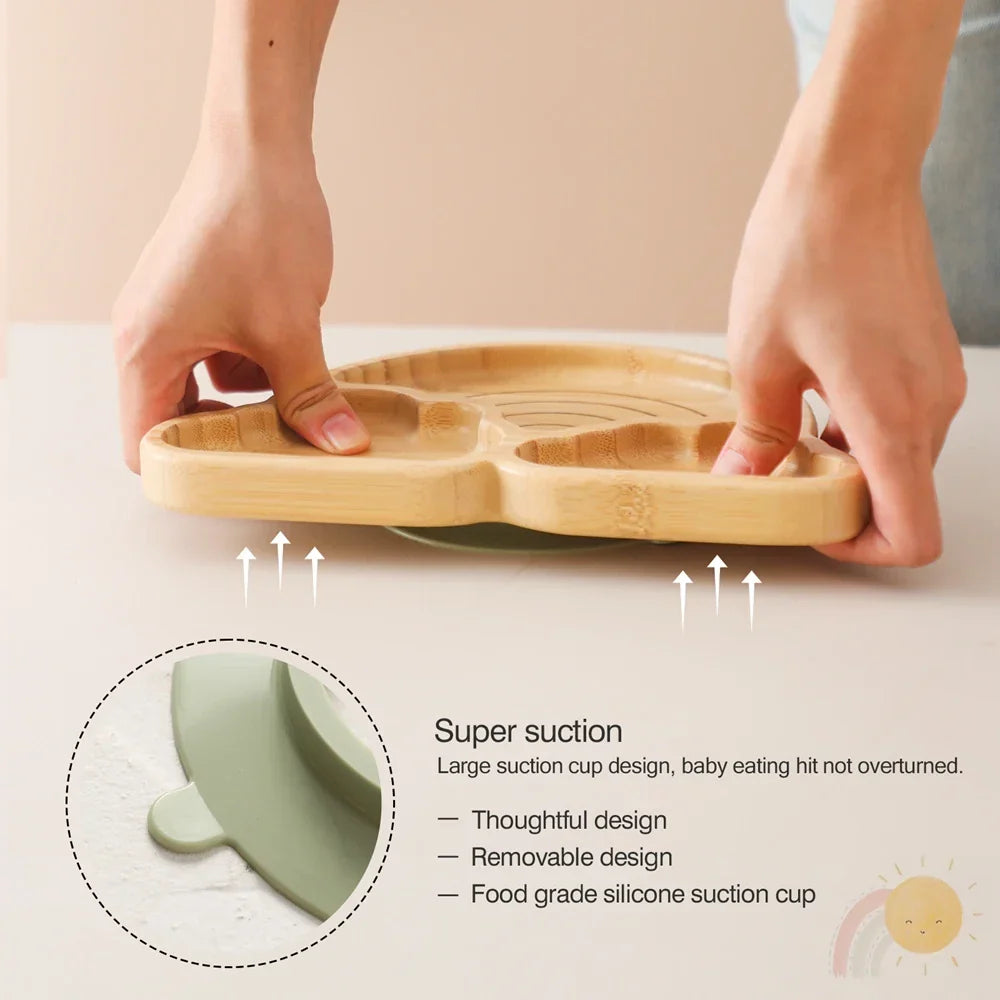 Baby Bamboo Suction Dinnerware Set – Safe & Stylish Toddler Bowls & Plates