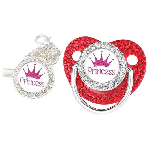 Baby Luxury Crown Pacifier & Clip Set