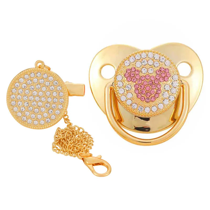 Baby Luxury Crown Pacifier & Clip Set