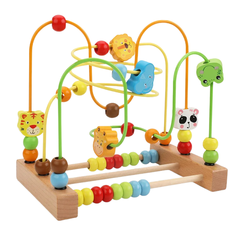 Baby Montessori Wooden Bead Maze Toy for Early Learning