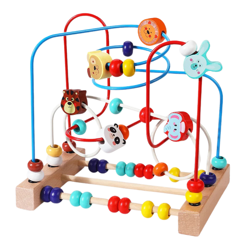 Baby Montessori Wooden Bead Maze Toy for Early Learning