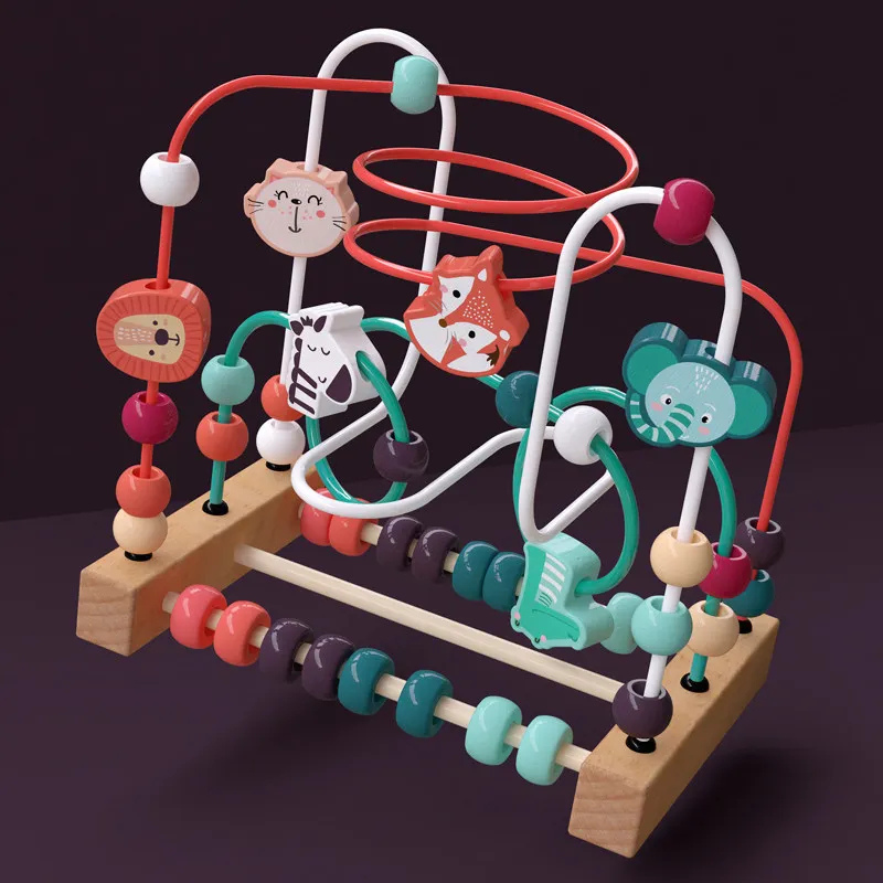 Baby Montessori Wooden Bead Maze Toy for Early Learning