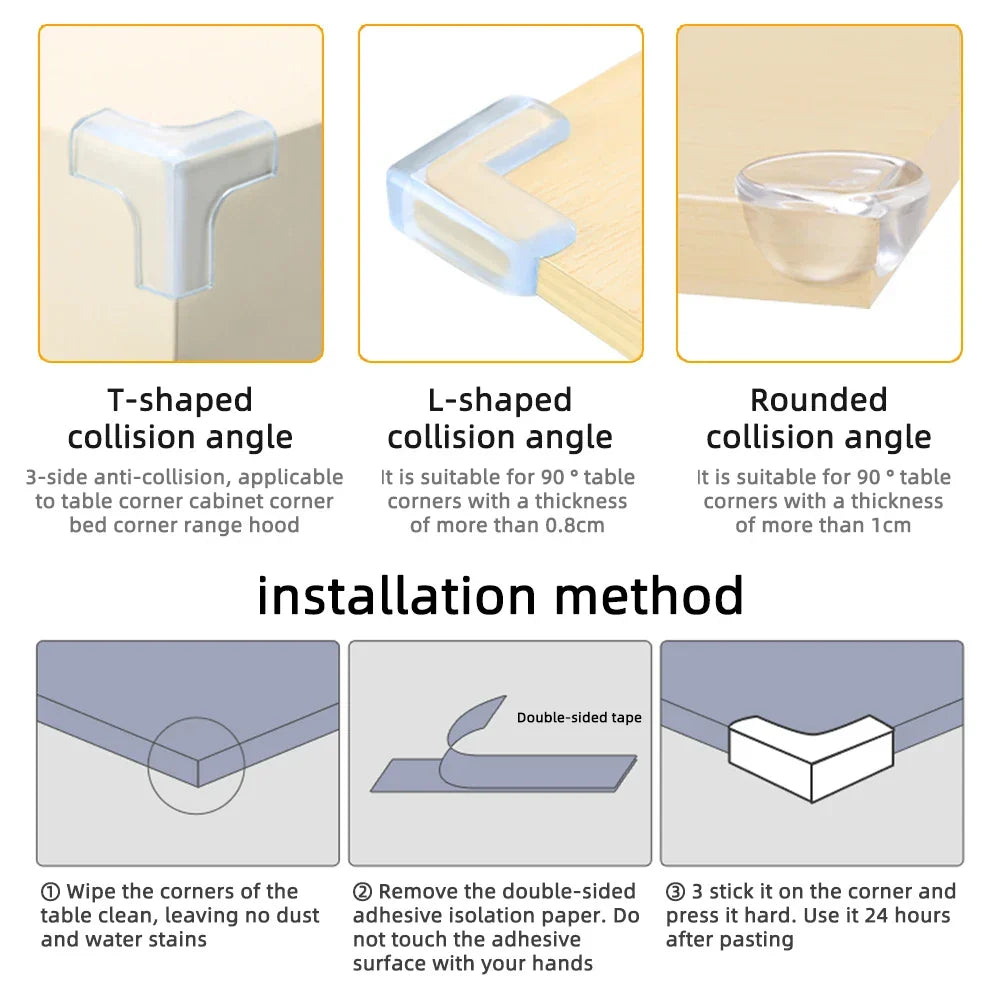 Baby Safety Clear Corner Protectors - Set of 10