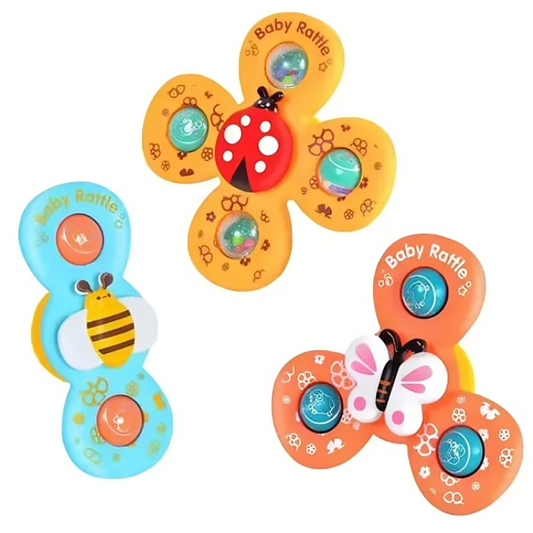 Baby Sensory Suction Spinner Toys (3 Pieces)