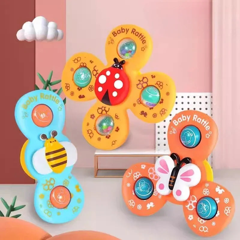 Baby Sensory Suction Spinner Toys (3 Pieces)