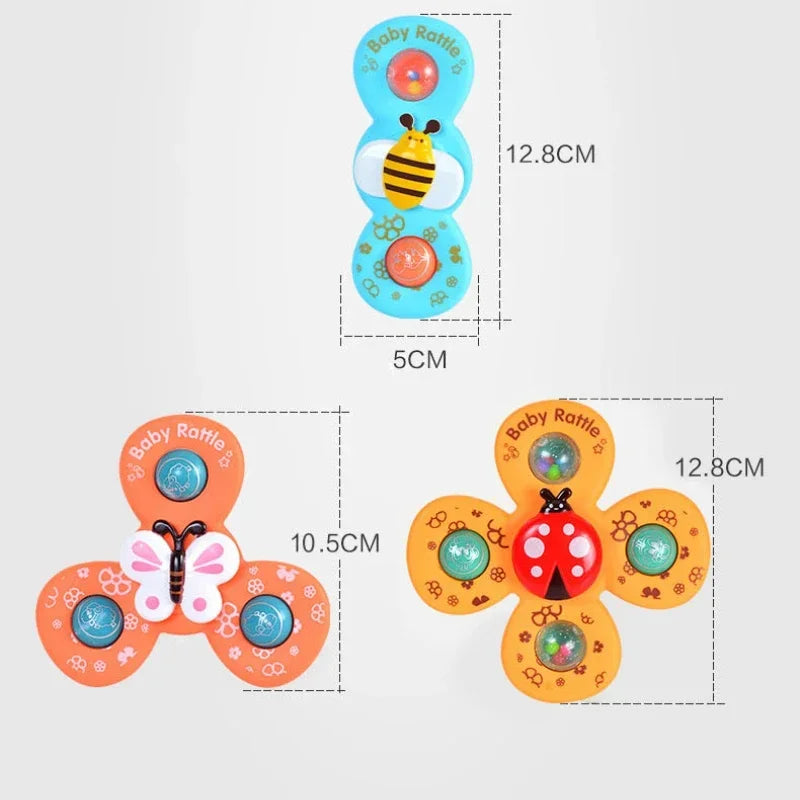 Baby Sensory Suction Spinner Toys (3 Pieces)