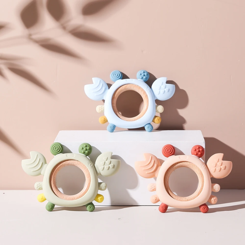 Baby Silicone Crab Teether Toy for Soothing Gums