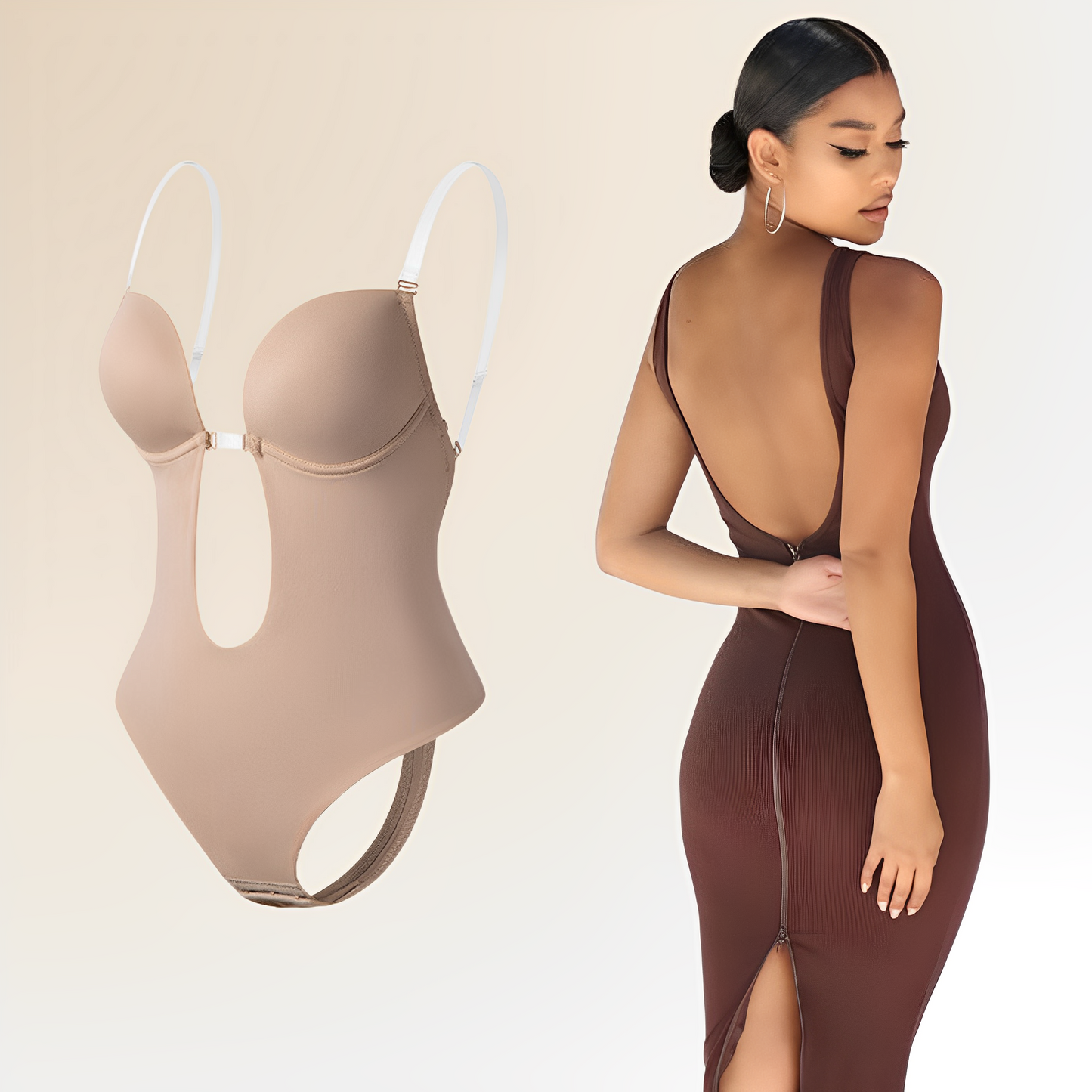 Backless Bodysuit Bra for Invisible Support
