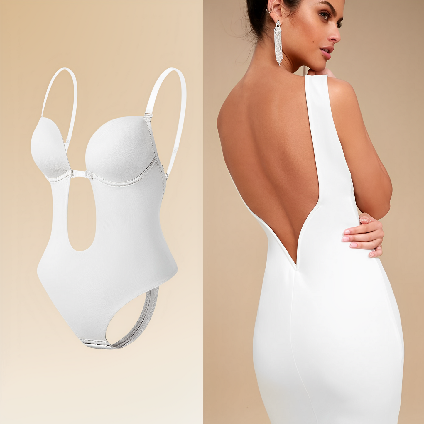 Backless Bodysuit Bra for Invisible Support