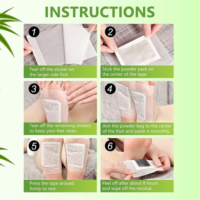 Bamboo Charcoal Foot Detox Patches for Natural Wellness