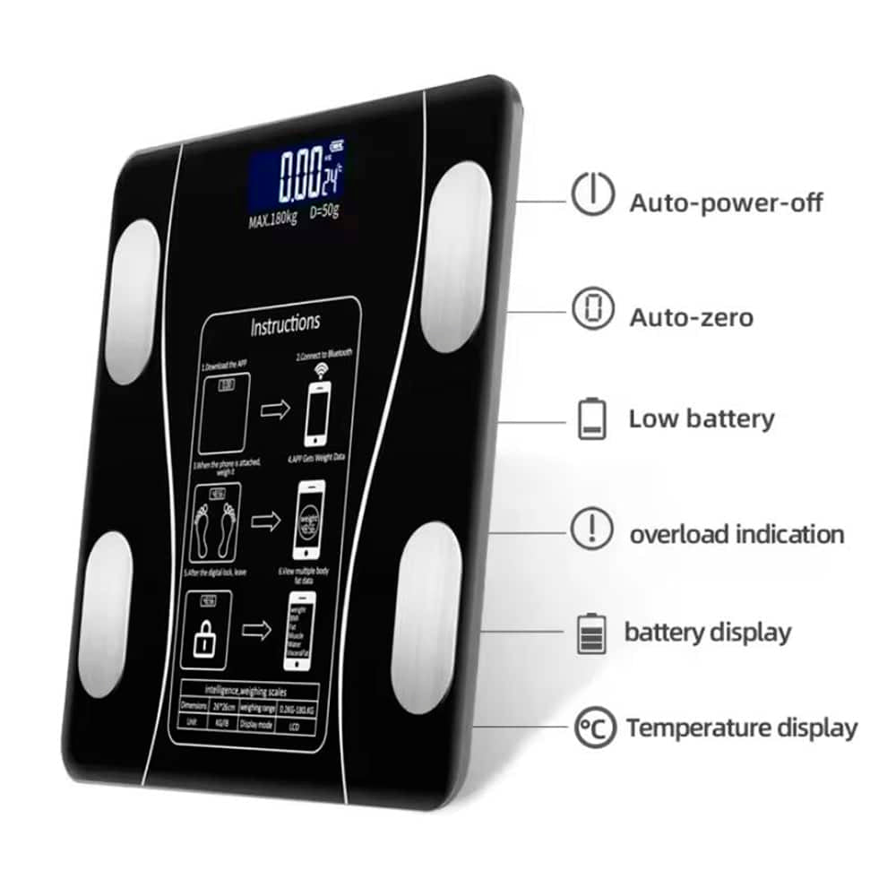 Bathroom Scale (180 kg) Pro - BMI Function & Bluetooth