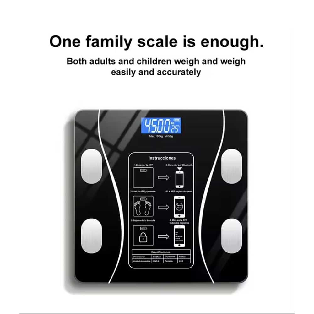 Bathroom Scale (180 kg) Pro - BMI Function & Bluetooth