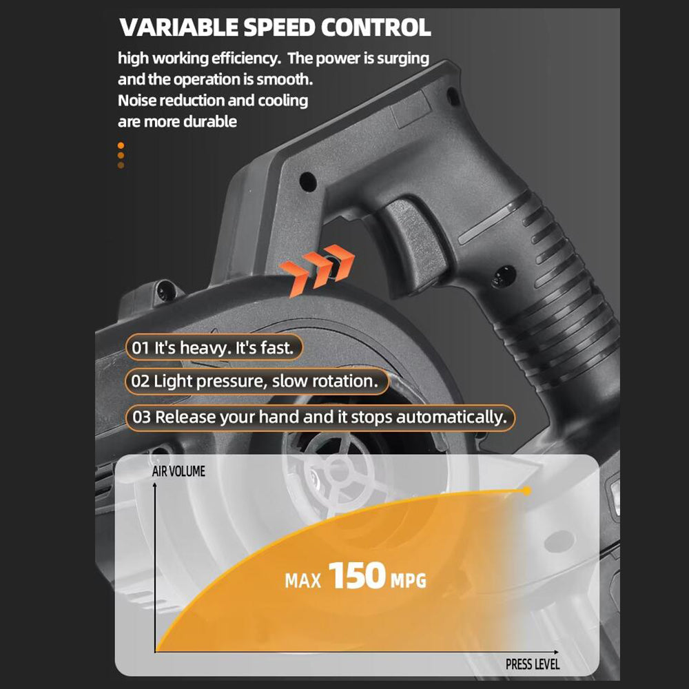 Battery-powered blower/leaves blower – ideal for cleaning or gardening