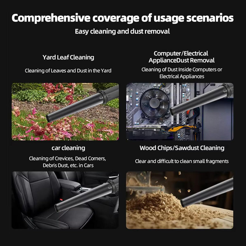 Battery-powered blower/leaves blower – ideal for cleaning or gardening