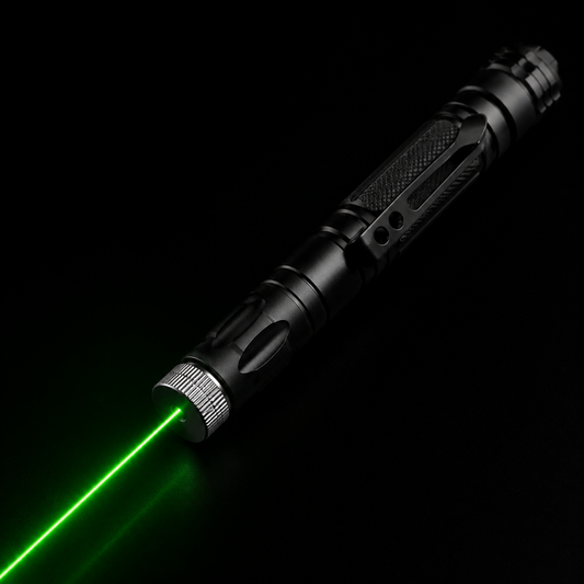 Battery-powered laser pointer with focus adjustment - aluminum construction with long range