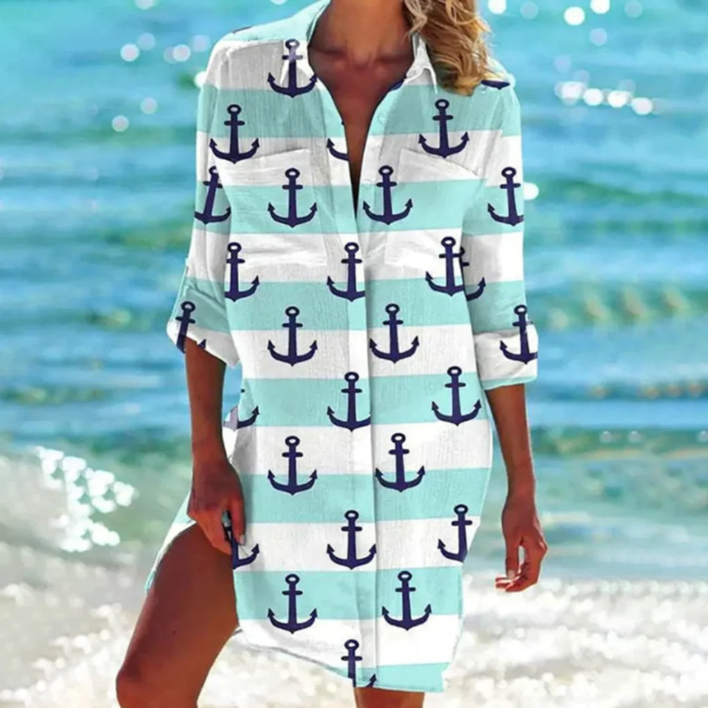Beach Shirt for Women with Tie-Dye Print