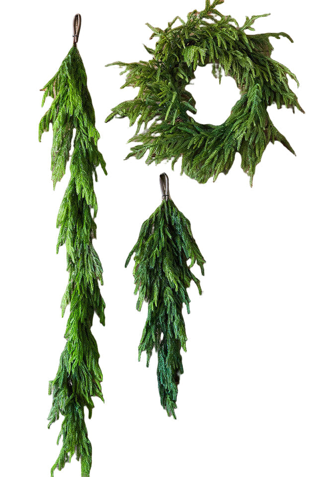 Bendable Evergreen Pine Garland with Dense Realistic Needles