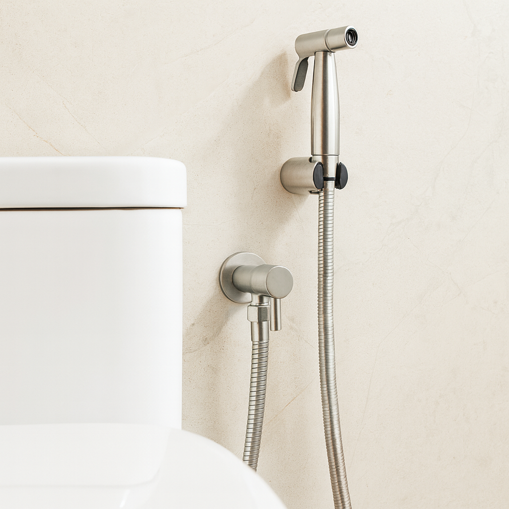 Bidet Sprayer in Stainless Steel – Wall Mounted with Adjustable Spray