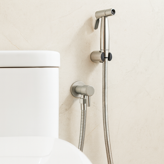 Bidet Sprayer in Stainless Steel – Wall Mounted with Adjustable Spray