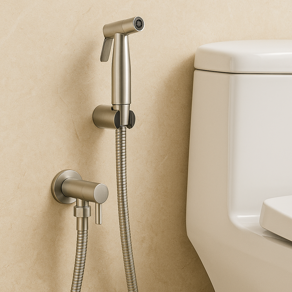 Bidet Sprayer in Stainless Steel – Wall Mounted with Adjustable Spray