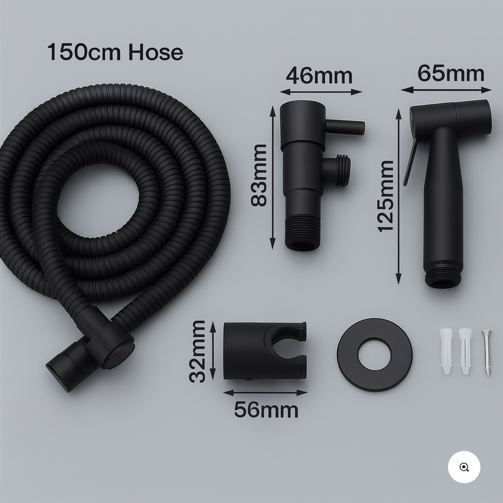 Bidet Sprayer in Stainless Steel – Wall Mounted with Adjustable Spray