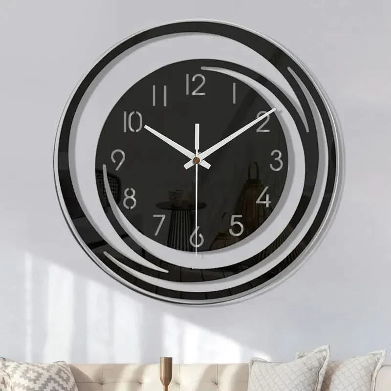 Black Acrylic Wall Clock – Modern Scandinavian Design
