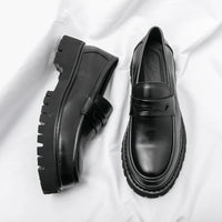 Black Chunky Sole Loafers – Modern Slip-On Dress Shoes