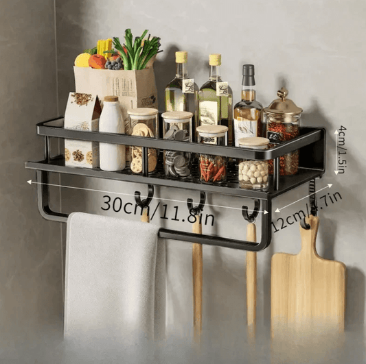 Black Kitchen Shelf - Modern Wall Shelf