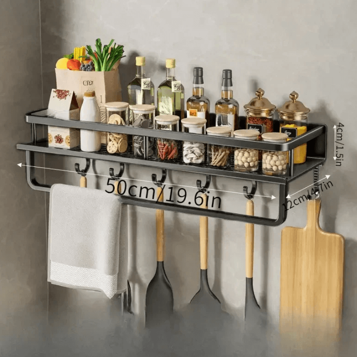 Black Kitchen Shelf - Modern Wall Shelf