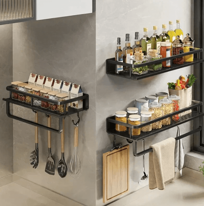 Black Kitchen Shelf - Modern Wall Shelf