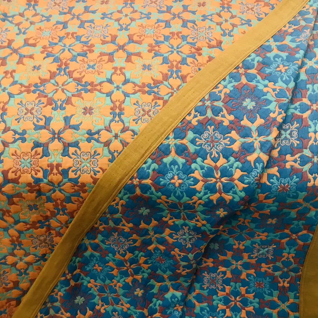 Blue Patterned Six-Layer Cotton Quilt