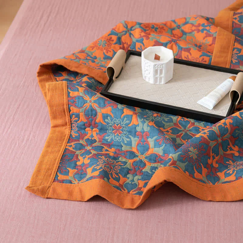 Blue Patterned Six-Layer Cotton Quilt