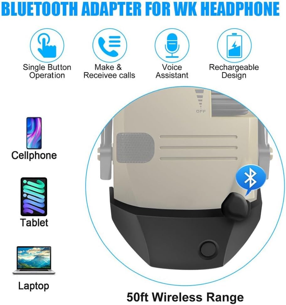 Bluetooth Adapter for Shooting Earmuffs - Wireless Hearing Protection