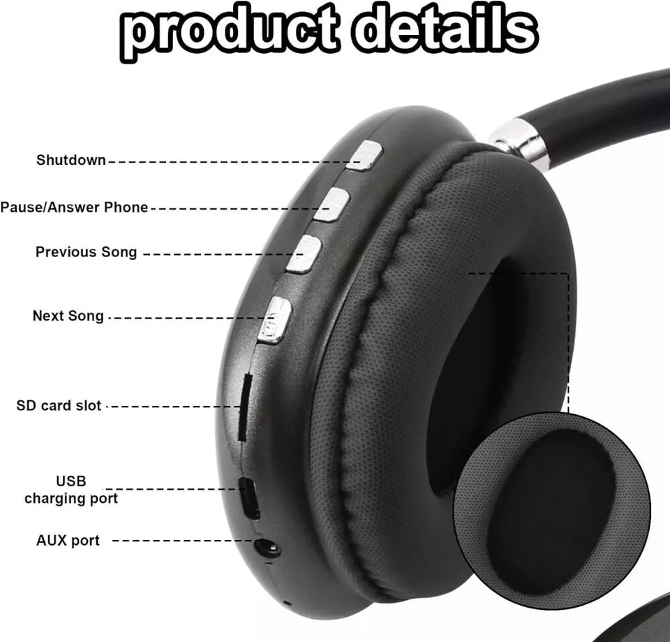 Bluetooth Headphones with HiFi Stereo & Noise Cancelling