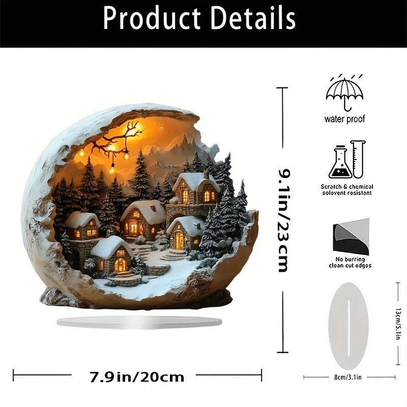Boho Style Christmas Decoration - Acrylic Decorative Figurine (23x20 cm)