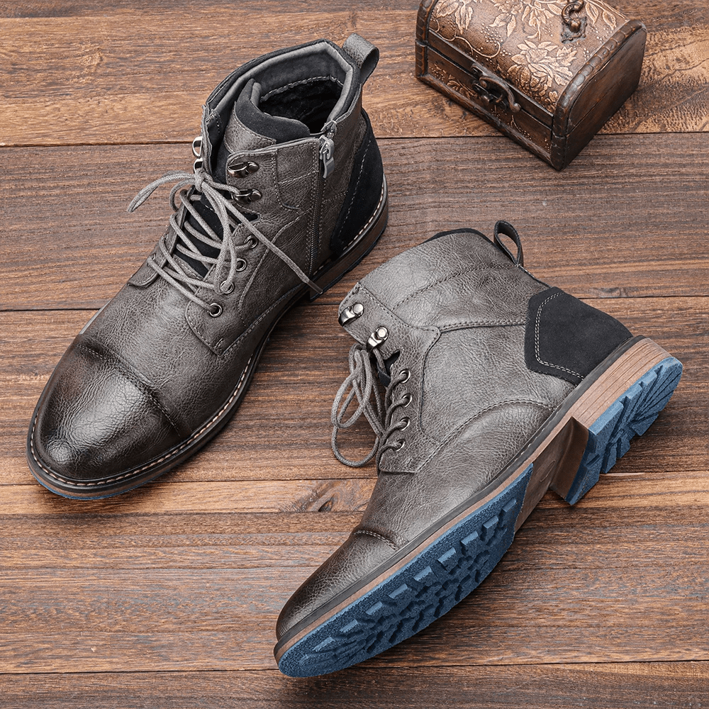 Boots with Side Zipper and Non-Slip Sole
