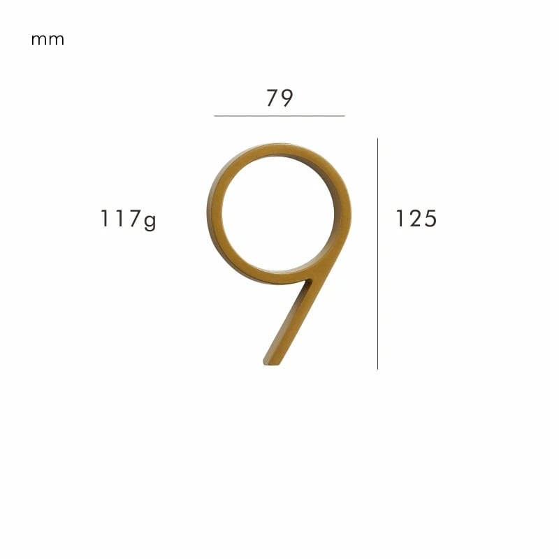 Brass House Numbers Satin Finish and Timeless Elegance