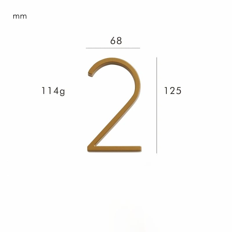 Brass House Numbers Satin Finish and Timeless Elegance