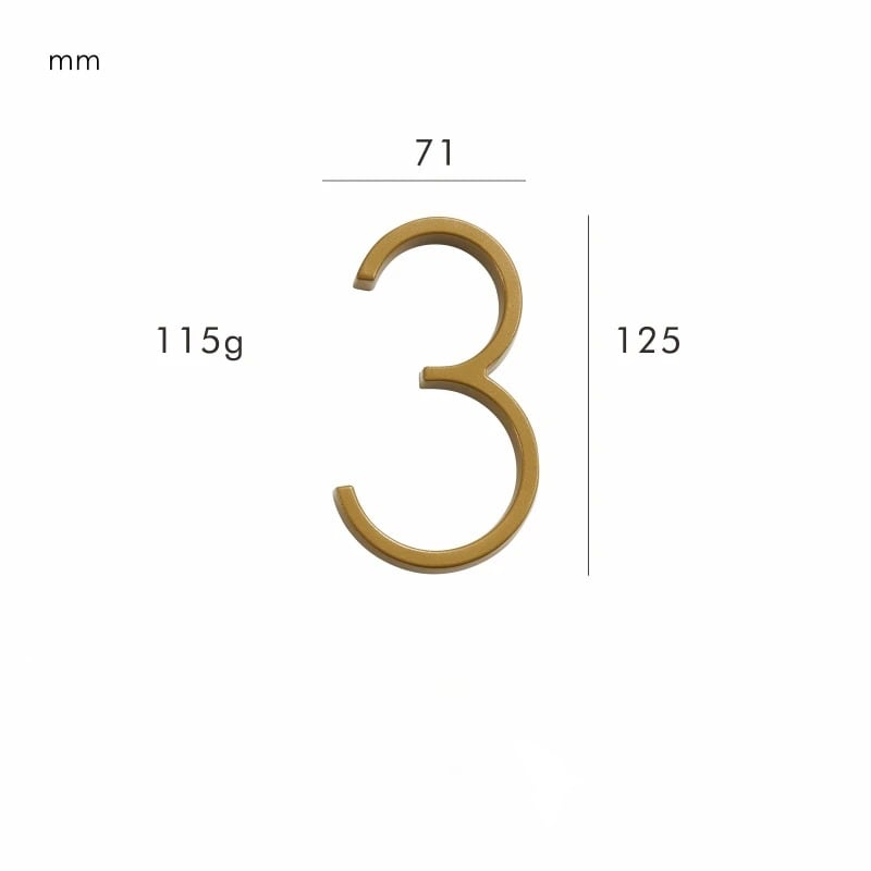 Brass House Numbers Satin Finish and Timeless Elegance