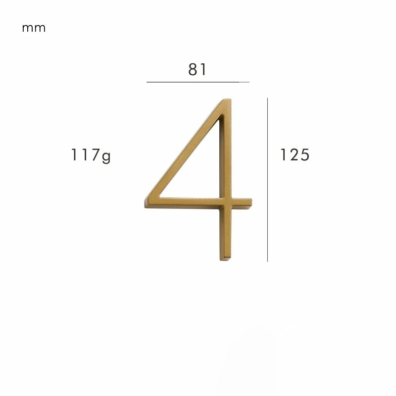 Brass House Numbers Satin Finish and Timeless Elegance