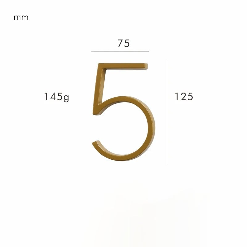 Brass House Numbers Satin Finish and Timeless Elegance