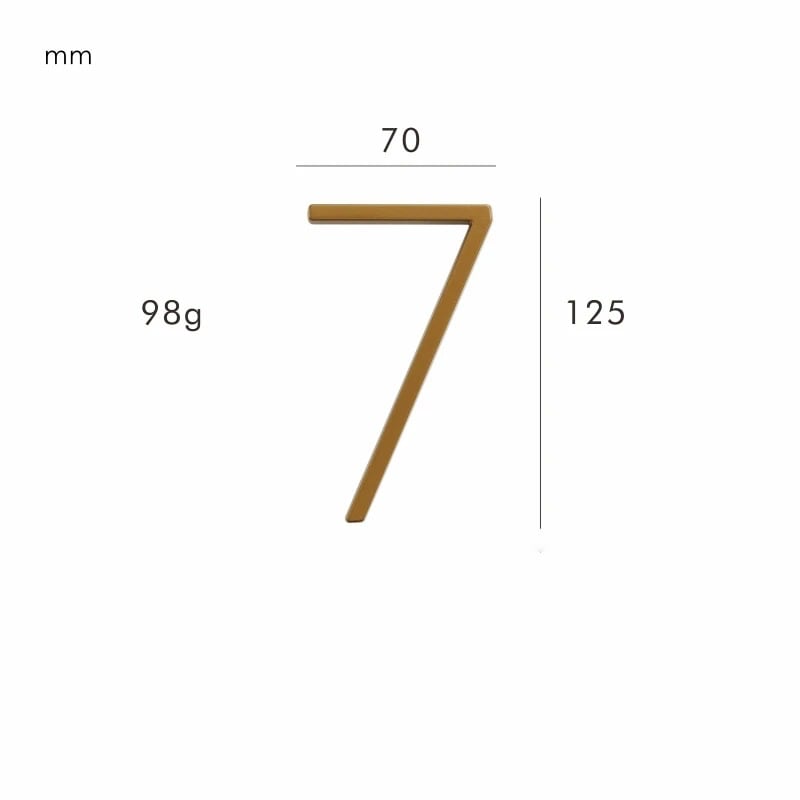 Brass House Numbers Satin Finish and Timeless Elegance